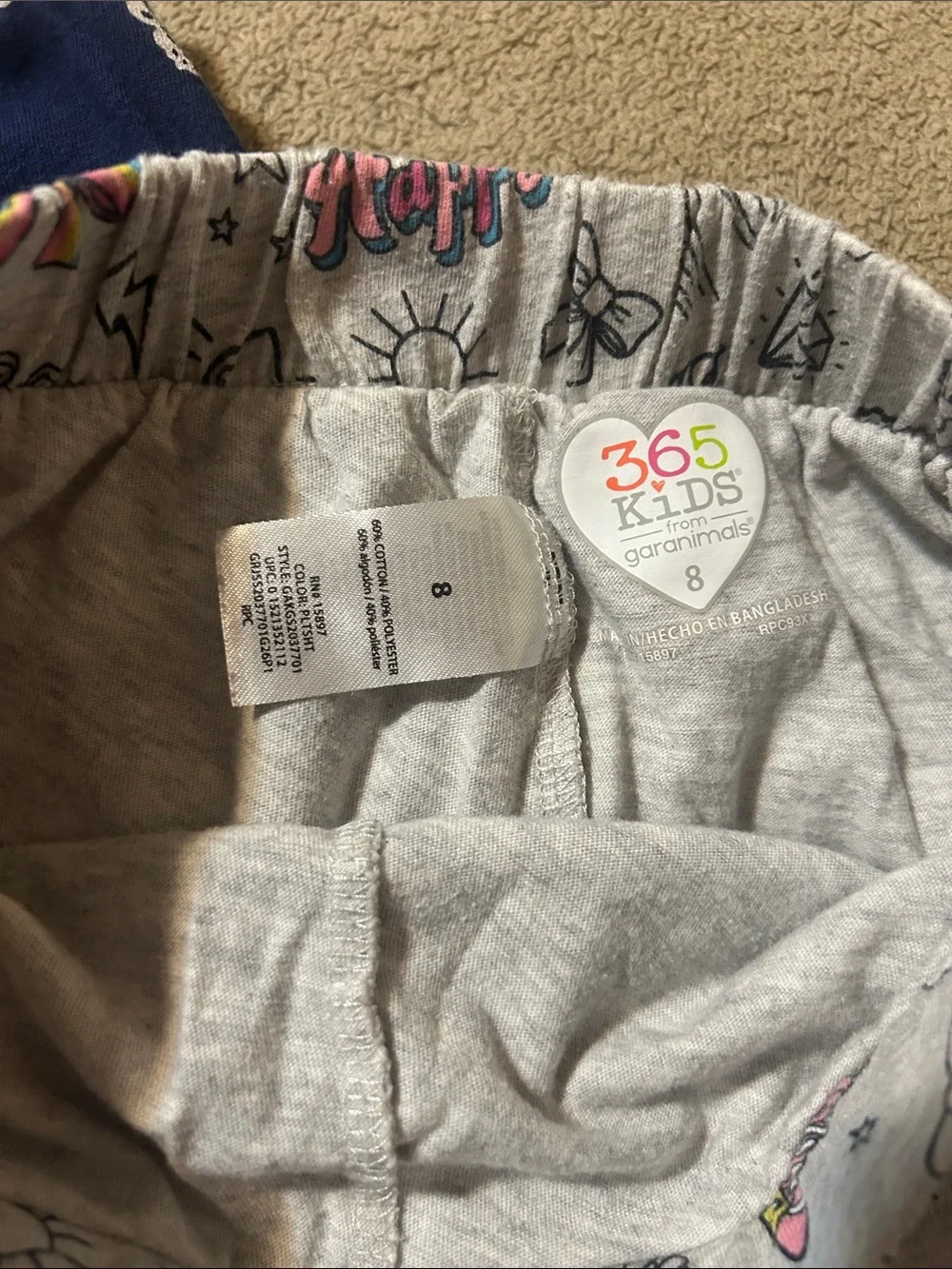Girls' Navy Butterfly Shorts + Gray Rainbow Print Shorts - 2 Pack